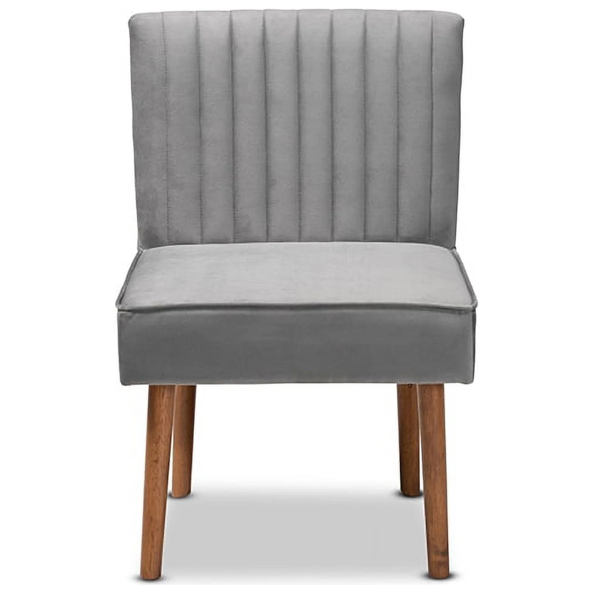 Grey Velvet Upholstered Wood Dining Chair C26110