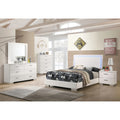 Glossy White 4-Piece Faux Leather Full Size Bedroom Set R398490