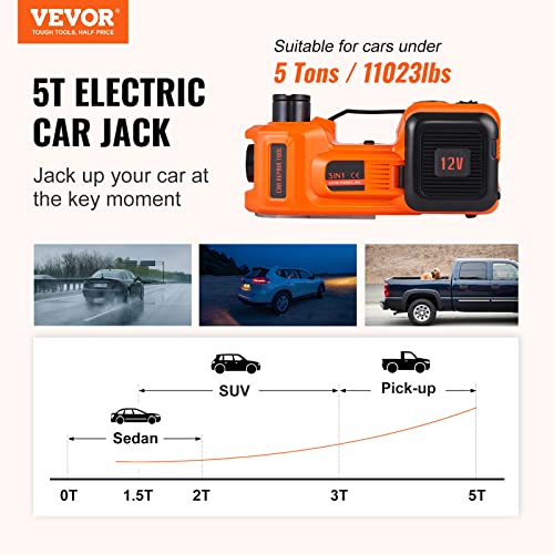 5 Ton Hydraulic Electric Car Jack with LED Light K237703