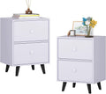 White 2 Drawer Nightstand H191