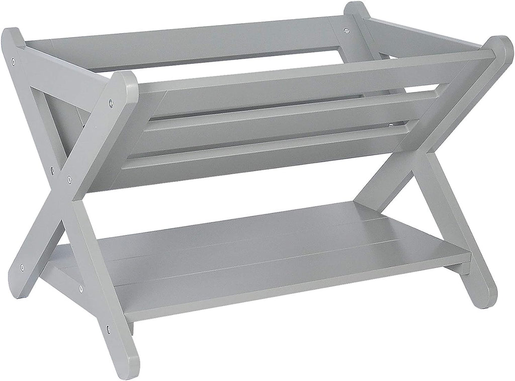 White (Grey) Pack of 2 Kids Bookcase Storage Organizer U761