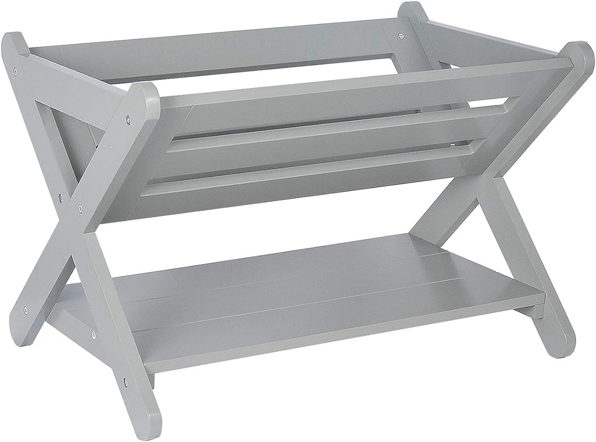 White (Grey) Pack of 2 Kids Bookcase Storage Organizer U761