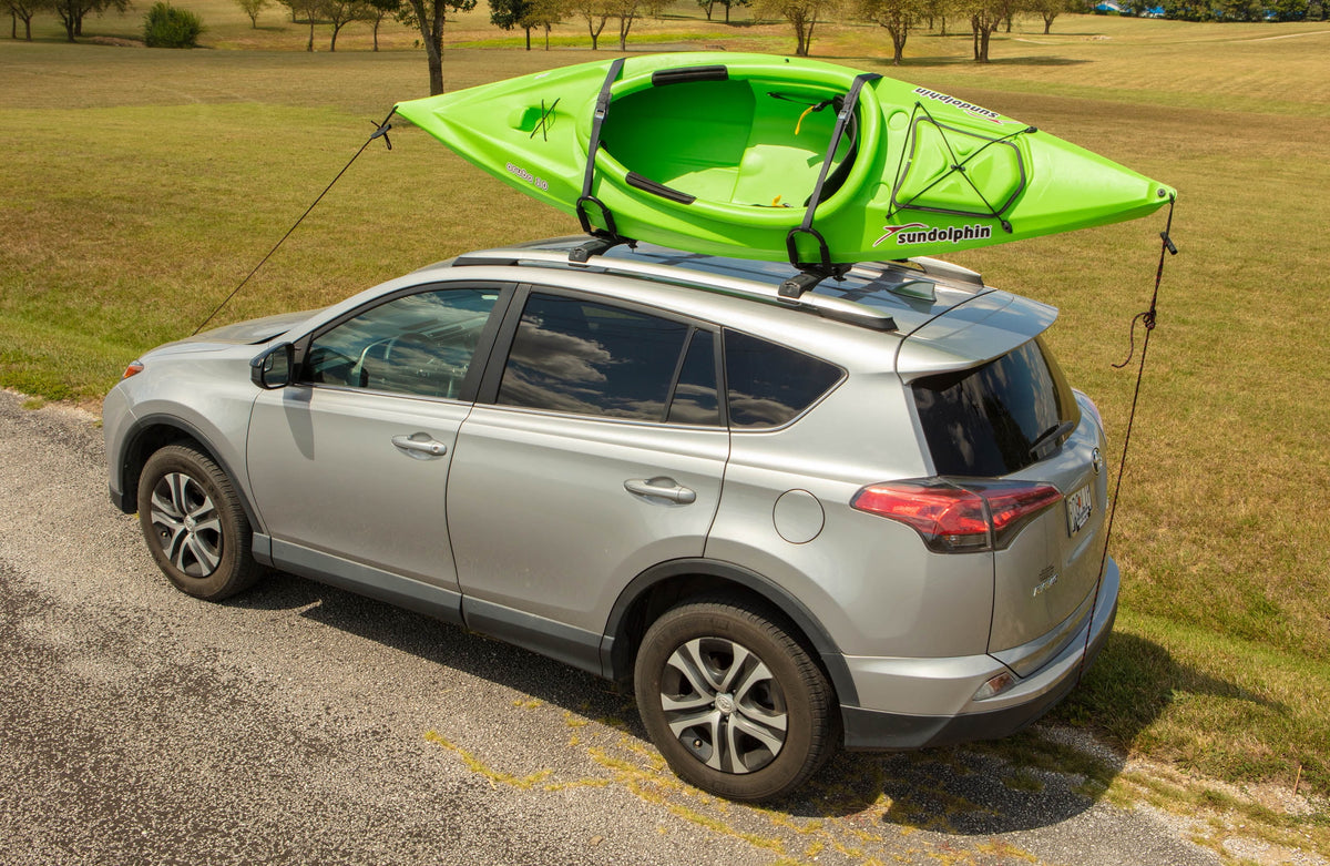 Black Roof-Mounted Kayak Carrier with Straps & Hardware B404