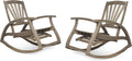 Teak Finish Acacia Wood Recliners Set of 2 J25401