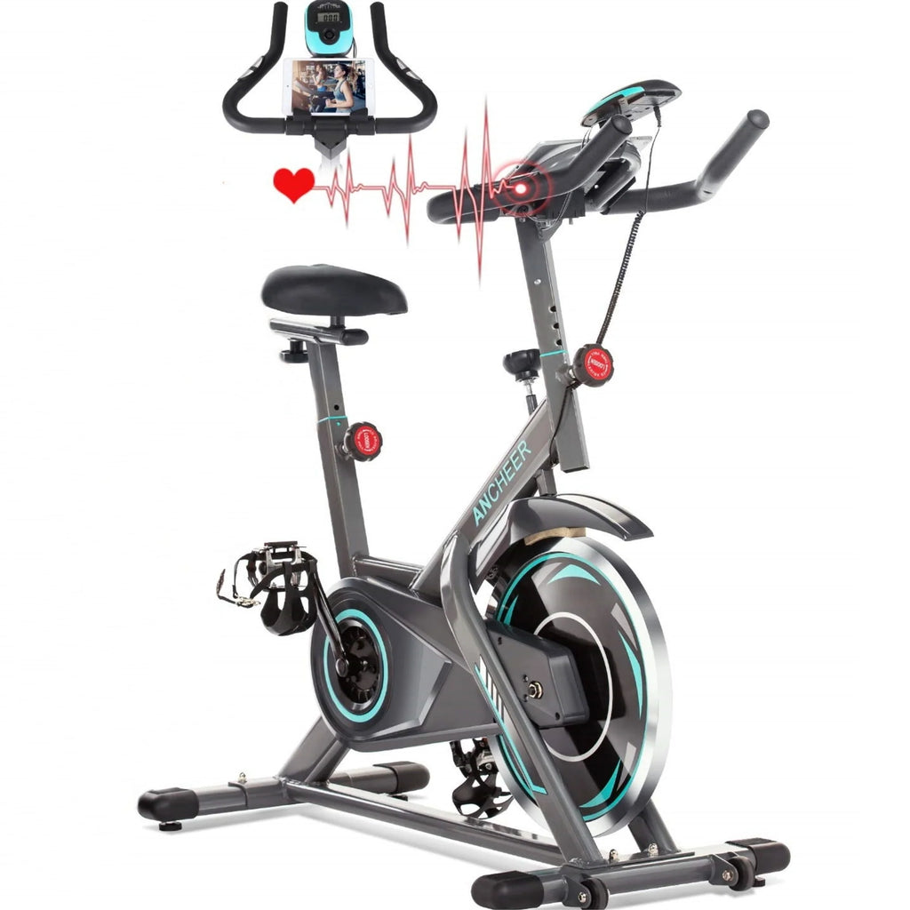 Indoor Exercise Bike with LCD Monitor and 330 lbs Weight Capacity R149