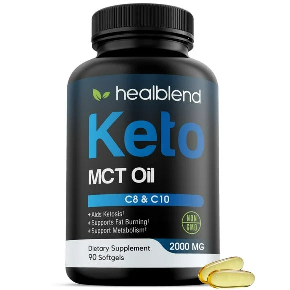 Keto MCT Oil Capsules 2000mg 90 Soft Gels A2386
