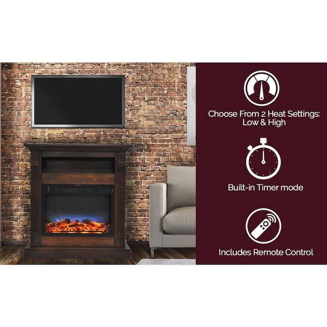 Walnut Mantel Electric Fireplace K900
