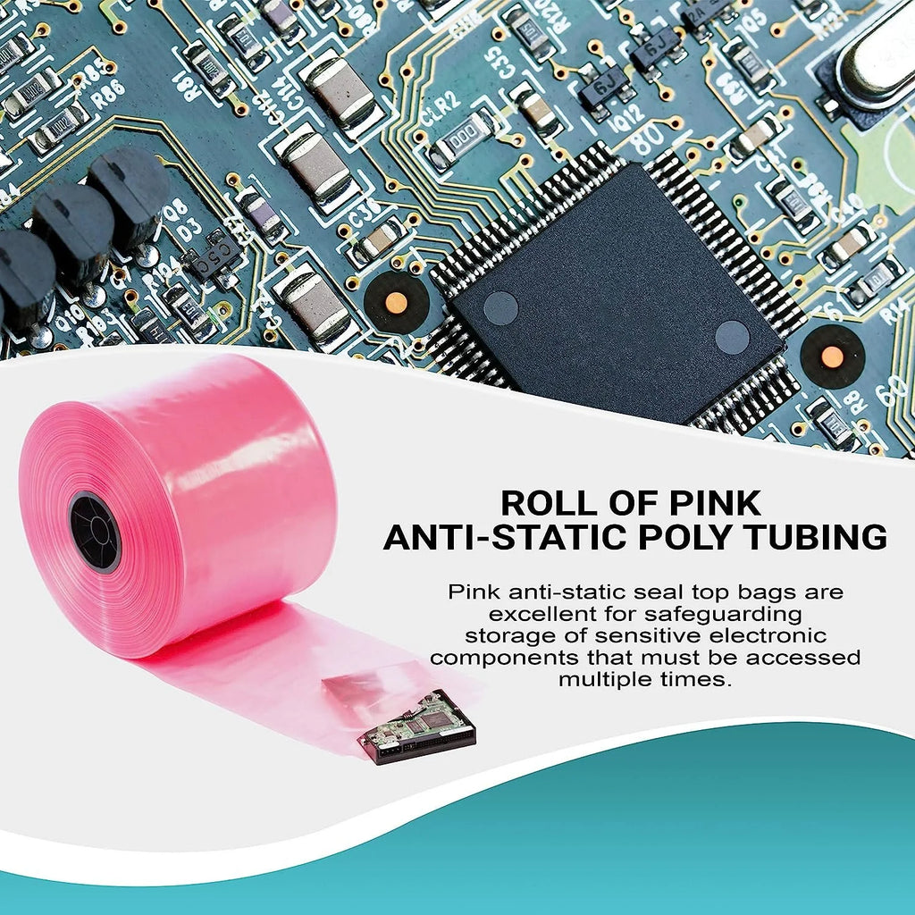 Pink Anti-Static Poly Tubing 24 X 1075 4 mil B52759
