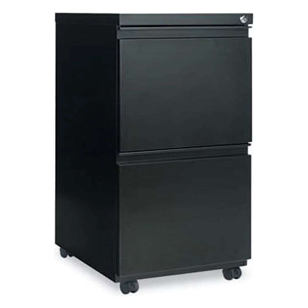 Black Two-Drawer Metal Pedestal File L266