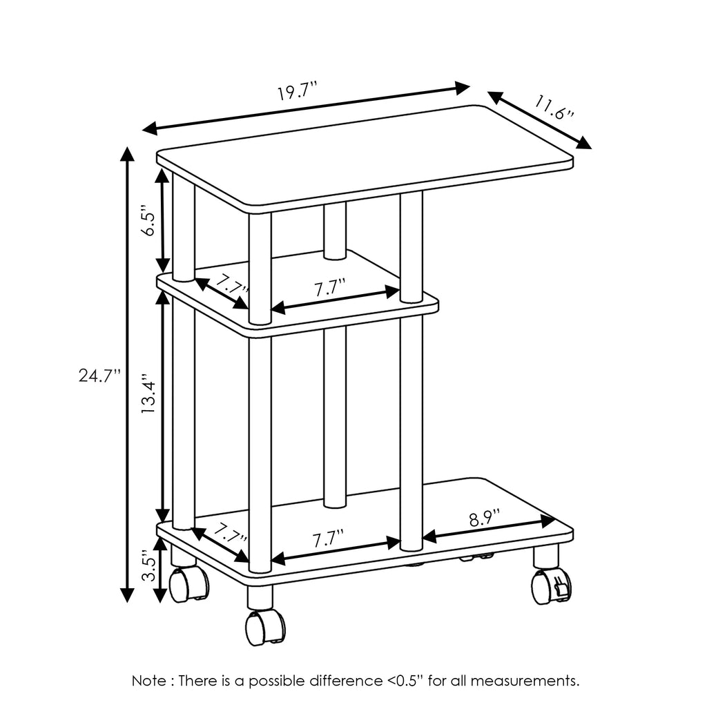 Sofa Side Table with Casters N480