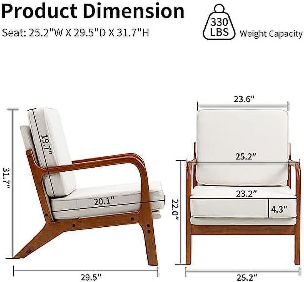 Black Linen Fabric Accent Armchair Set of 2 with Wooden Frame O9571