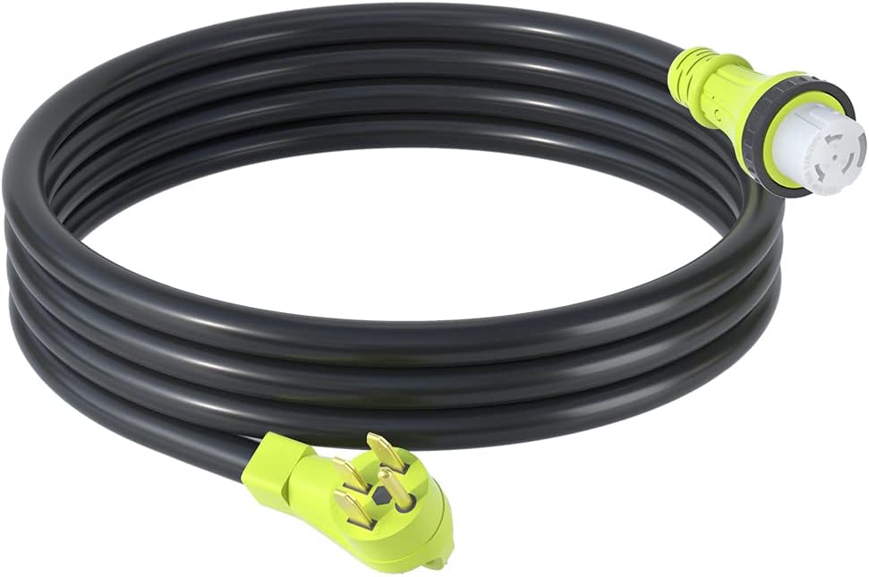 50 Amp Generator Extension Cord, NEMA 14-50P to SS2-50R, STW 6/3 + 8/1, Twist Lock Plug, 25FT G2593