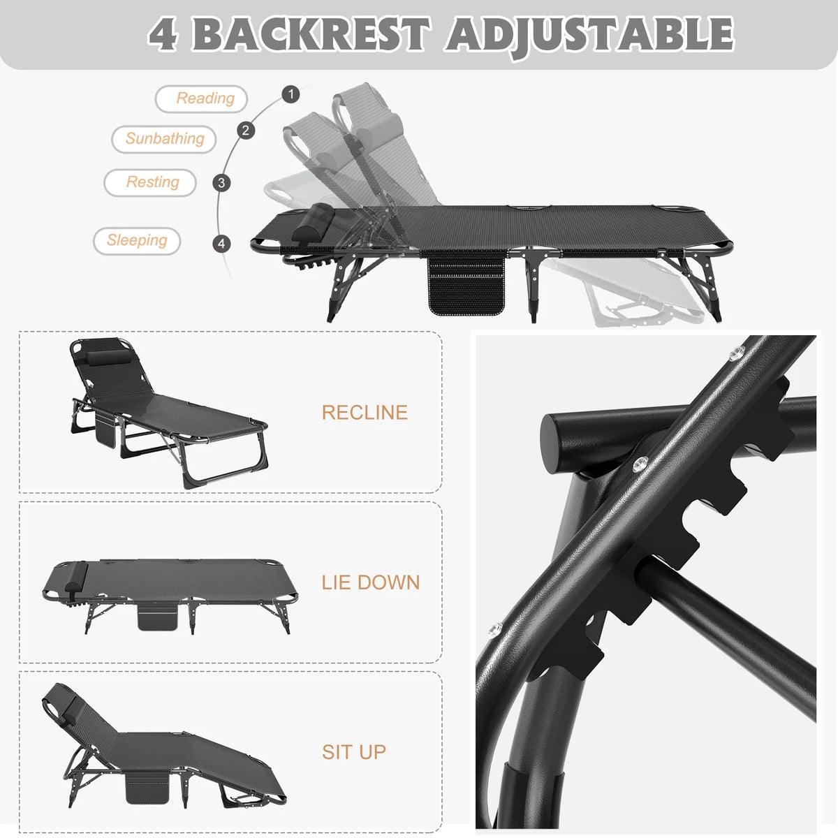 5-Position Folding Lounge Chair R71222