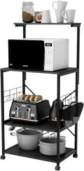 4 Tier Kitchen Storage Cart with Side Hooks P4376