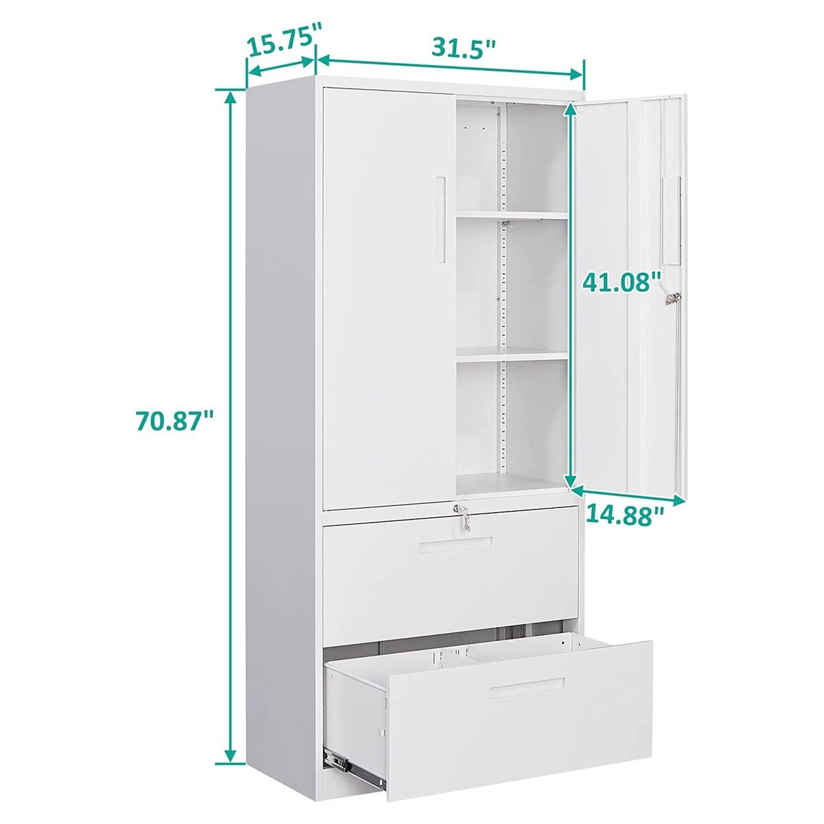 Metal Storage Cabinet with 2 Drawers Q973