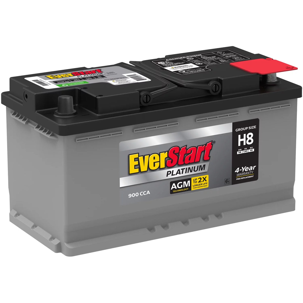 Platinum AGM Automotive Battery, Group Size H8 / LN5 / 49 12 Volt, 850 CCA 150 RC K4789