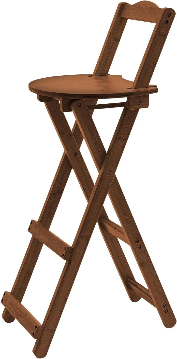 Bamboo Bar Stools Foldable Lightweight Space-saving W78928