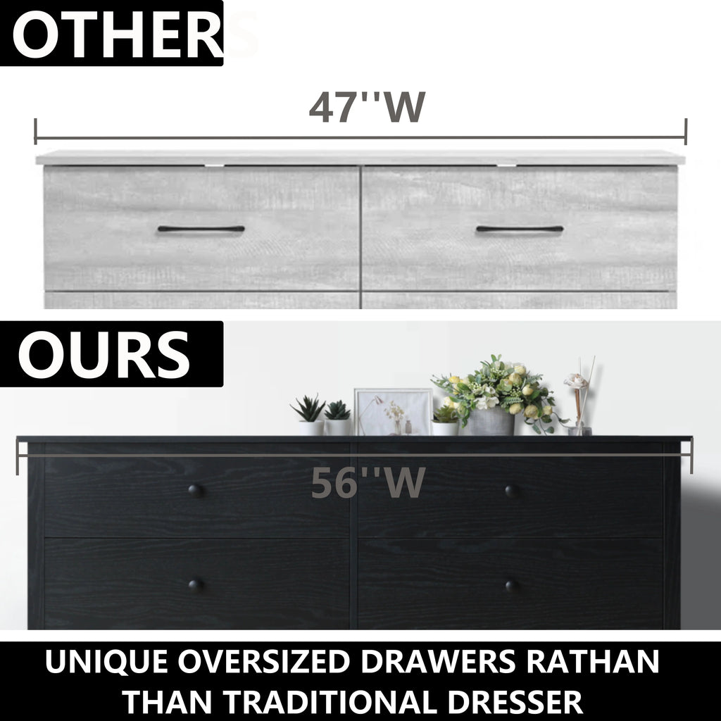 Black 6 Drawer Dresser Chest Y84215