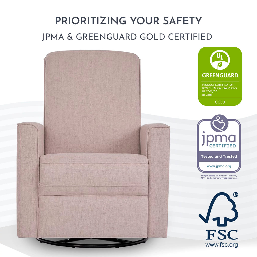 Rose Polyester Glider Recliner N6280