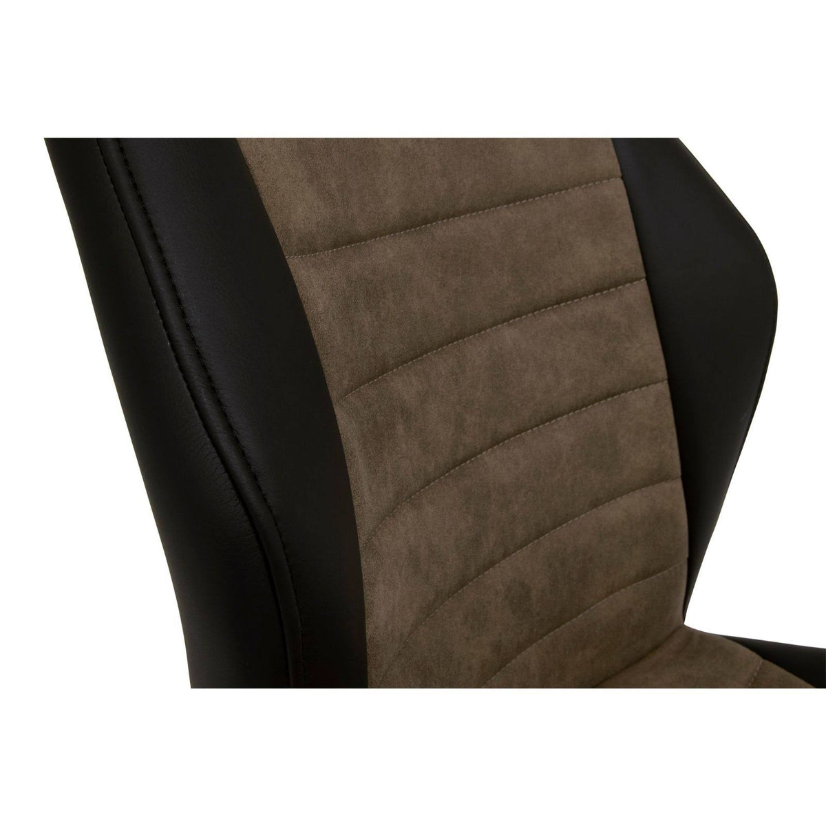 Black Brown Swivel Accent Chair with Metal Base S92755