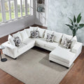 U Shape Velvet Sectional Sofa with Pillows and Chaise Lounge O856