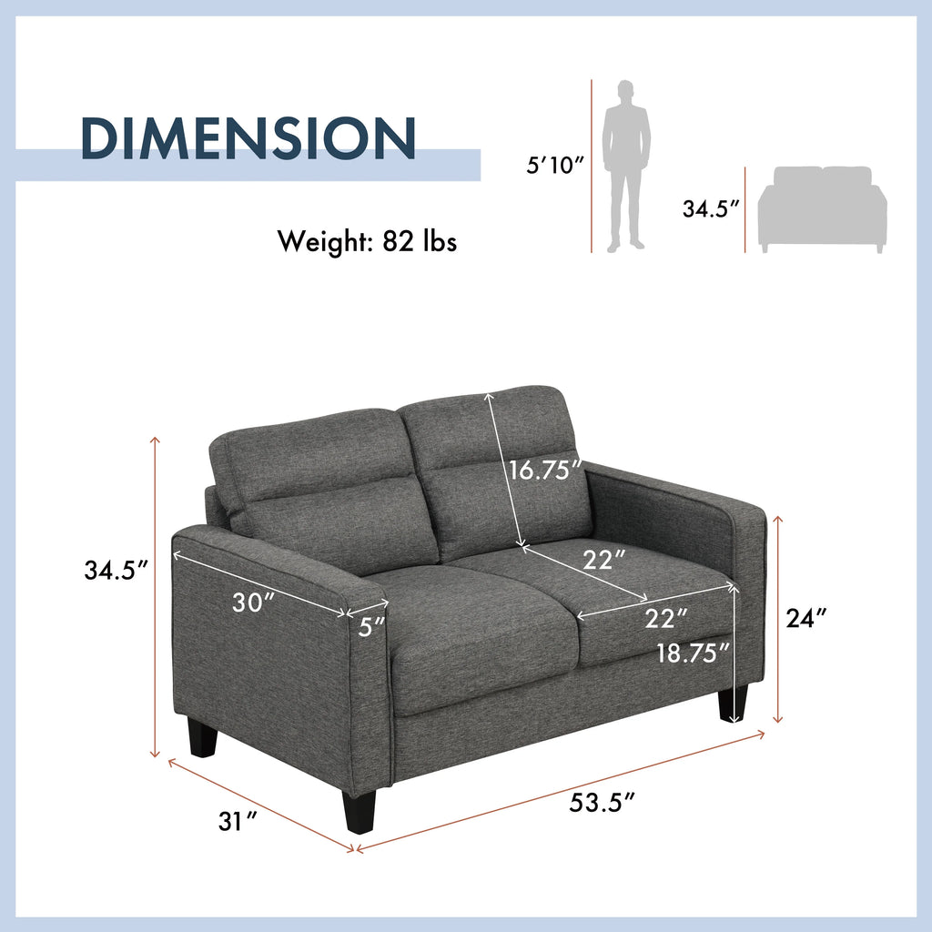 Gray 2 Seater Loveseat in Performance Fabric Q490005