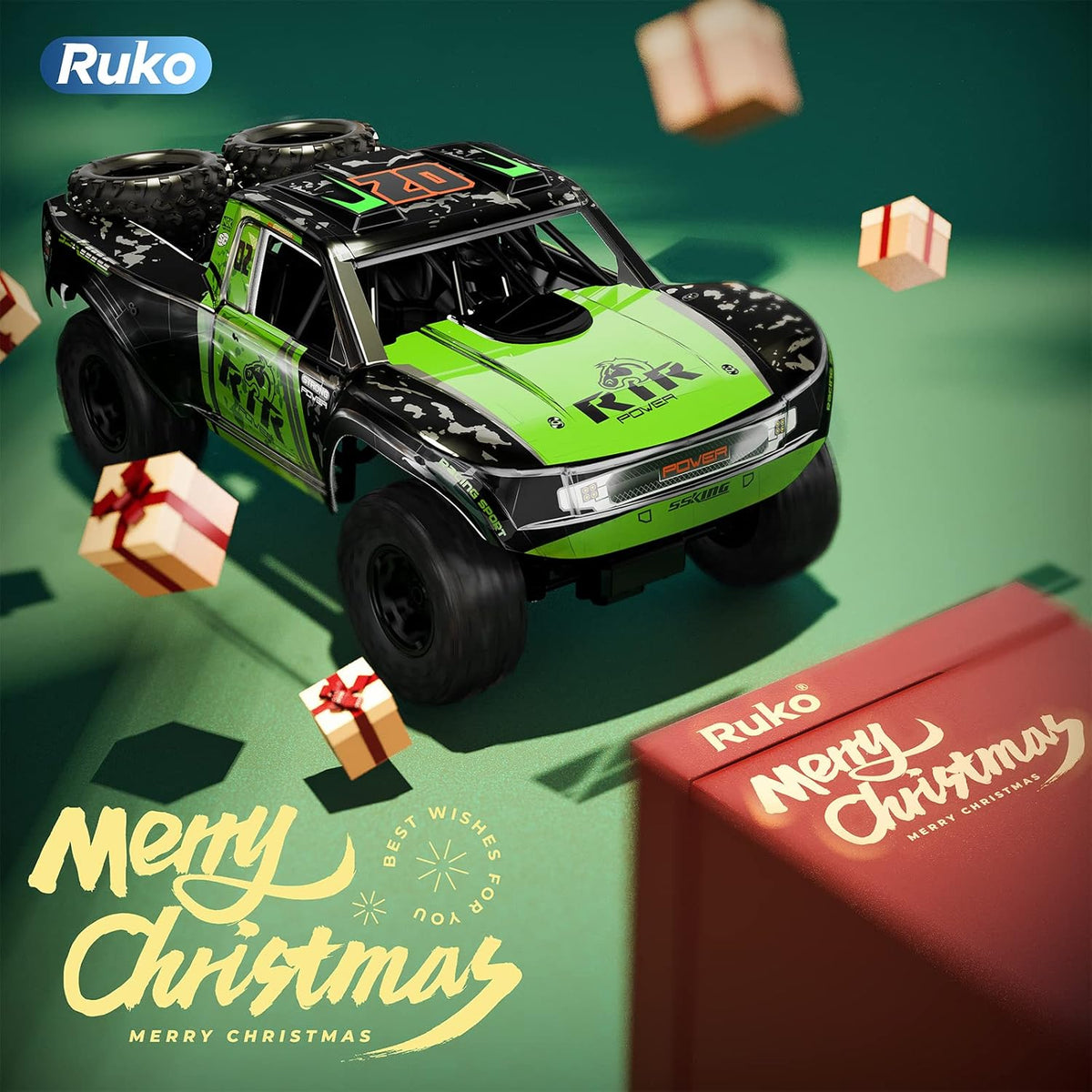 Green 4WD Waterproof Remote Control Monster Truck U729