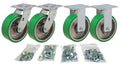 5x2 Polyurethane on Aluminum Caster Set with Mounting Hardware W680