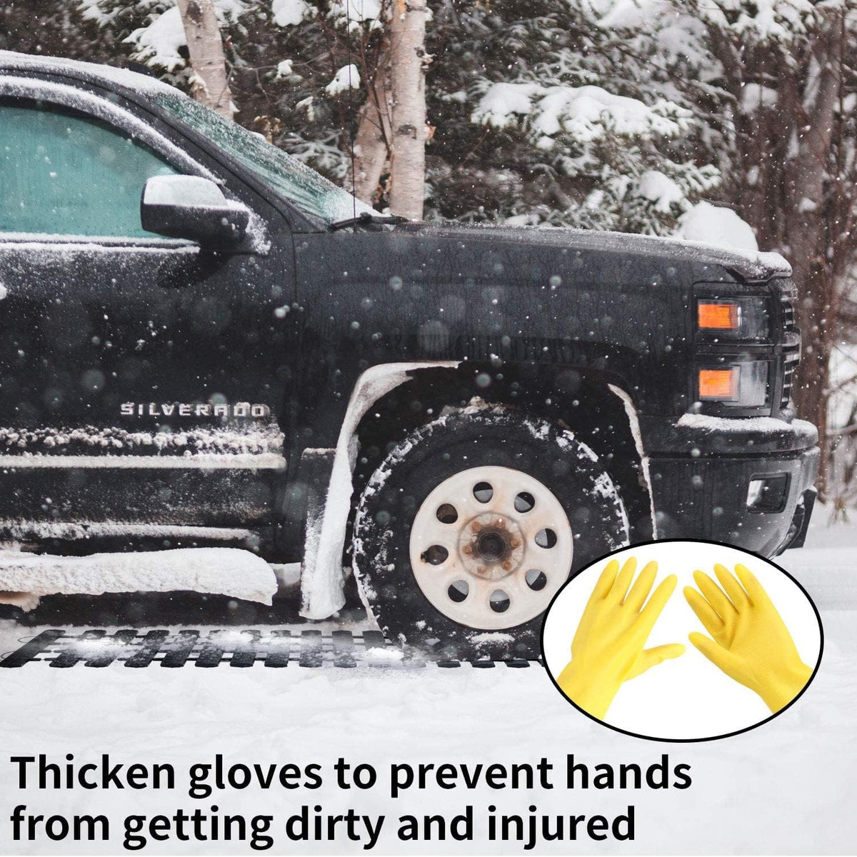 Tire Traction Mats Portable for Snow Ice Mud and Sand 2PCS 27.6in H87394