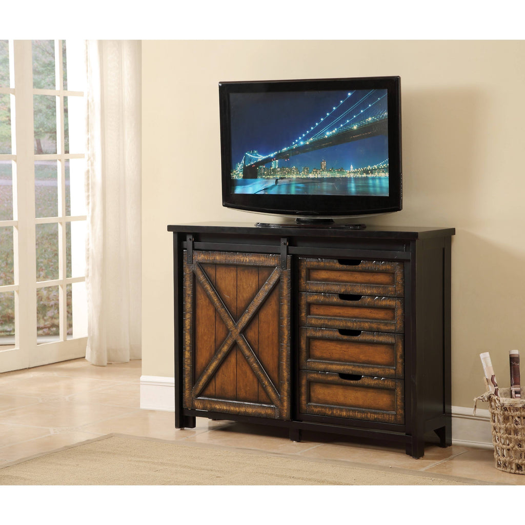 Four Drawer One Sliding Door Media Cabinet F2345