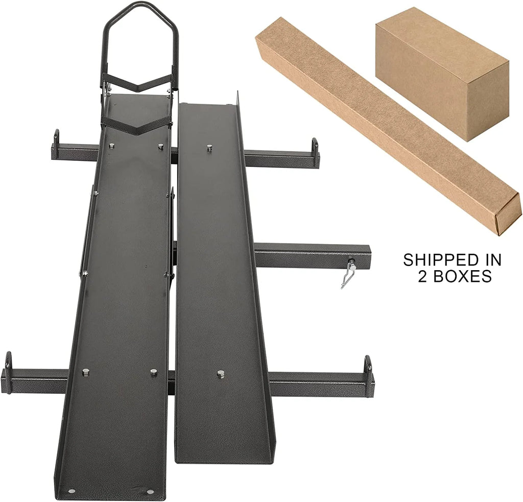 600LBS Steel Hitch Mount Motorcycle Carrier with Loading Ramp H1443