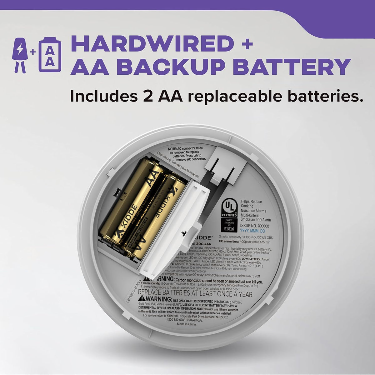 Hardwired Smoke Detector 2-Pack with Battery Backup F5312