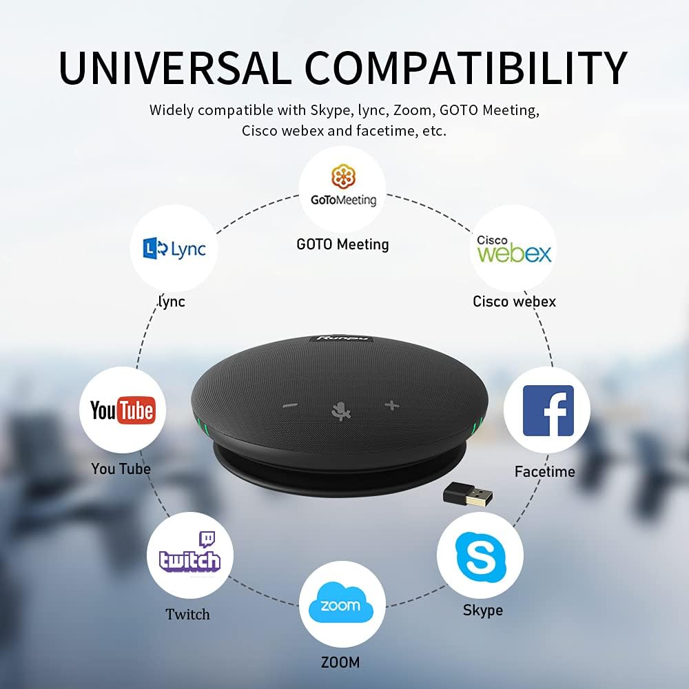 Wireless Bluetooth USB Conference Room Omnidirectional Microphone Speaker C1505