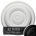 18x22OD x 1 1/2x22P Hand-Painted Jet Black Ceiling Medallion B2619