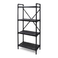 Black Contemporary 4-Shelves Rectangular Storage Bookcase L17068