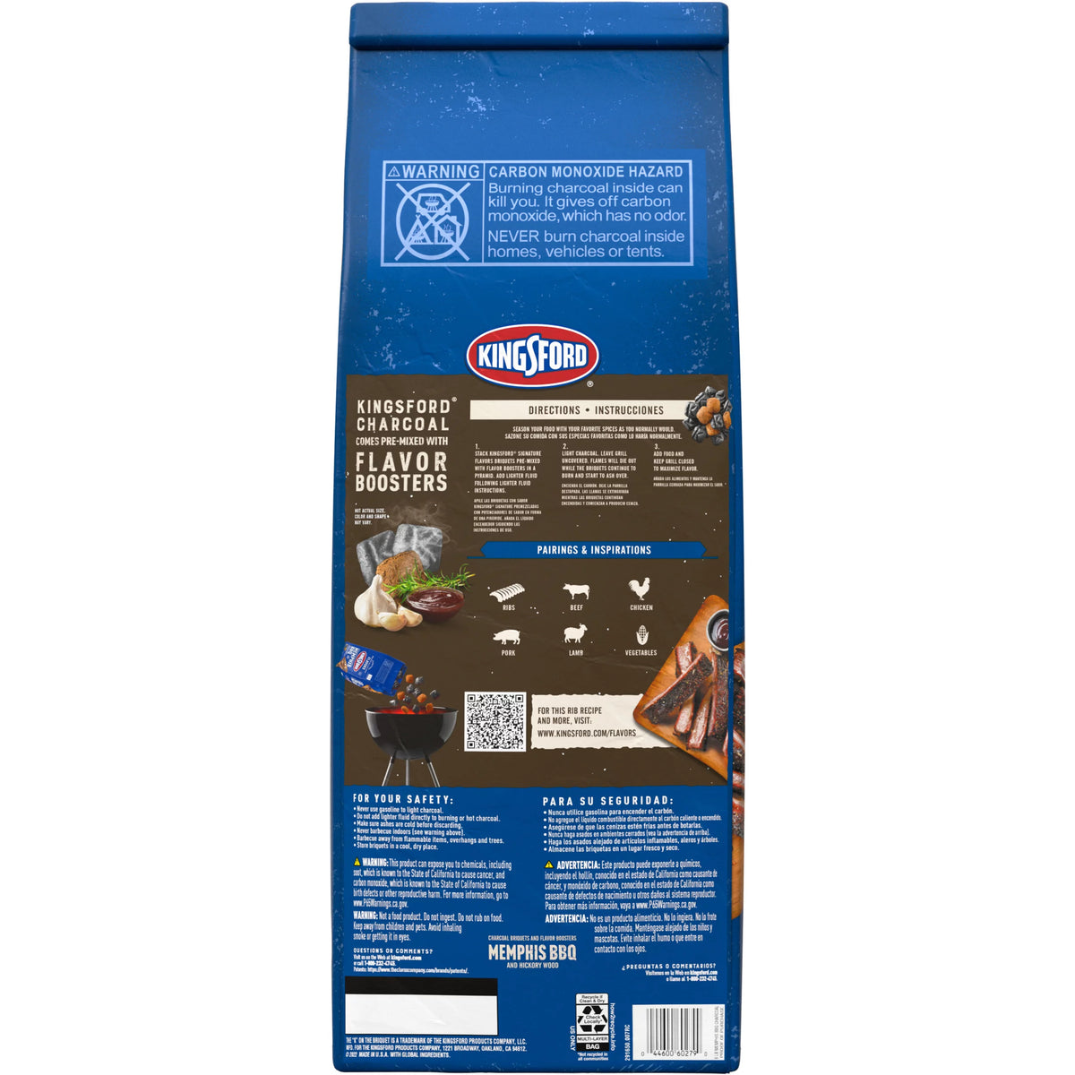8 lbs BBQ and Hickory Charcoal Briquettes E875470