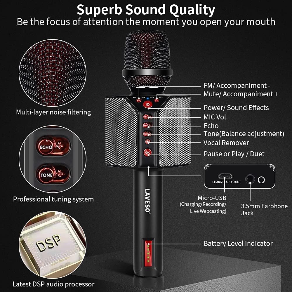 Portable Handheld Karaoke Microphone Speaker with Bluetooth U3712
