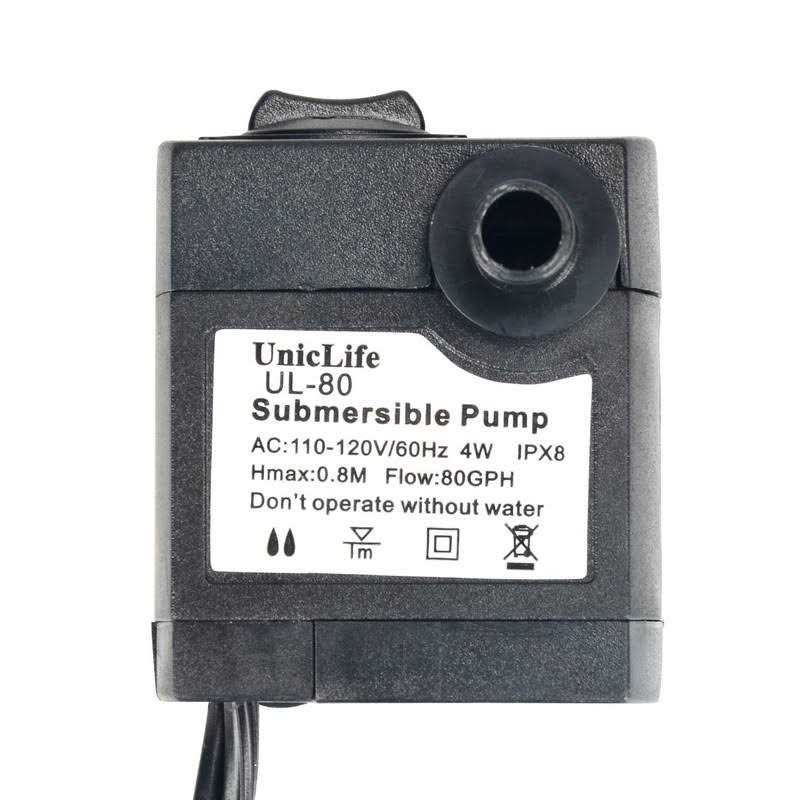 80 GPH Submersible Water Pump 4W Quiet Pump with 6ft Power Cord D505259