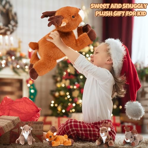 16 Inch Plush Deer Stuffed Animal Set with 4 Little Plush Z8540