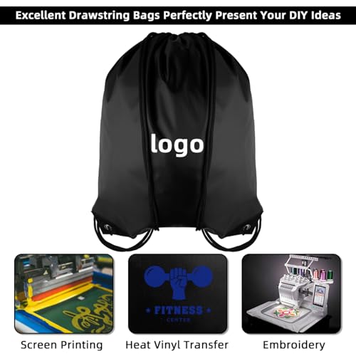 40 Pack Drawstring Backpacks Waterproof Nylon Cinch Bags Lightweight Reusable Sports Sack H4530