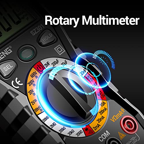 Digital Multimeter with Case, DC AC Voltmeter, Ohm Volt Amp Meter Y79558