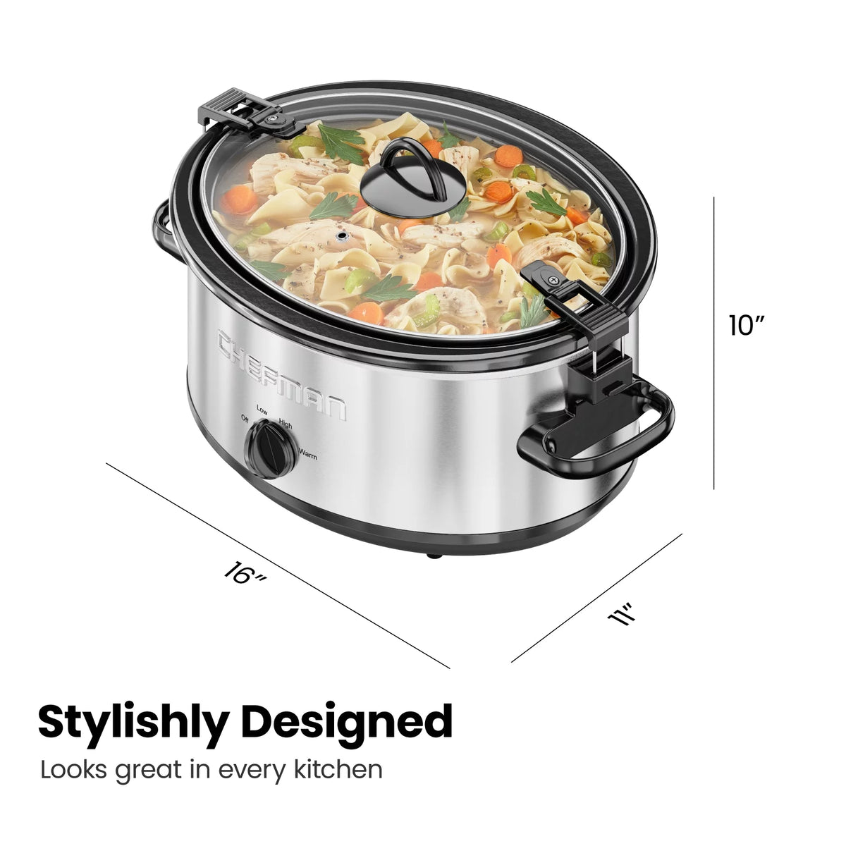 6 Qt. Stainless Steel Slow Cooker with Locking Lid T333105