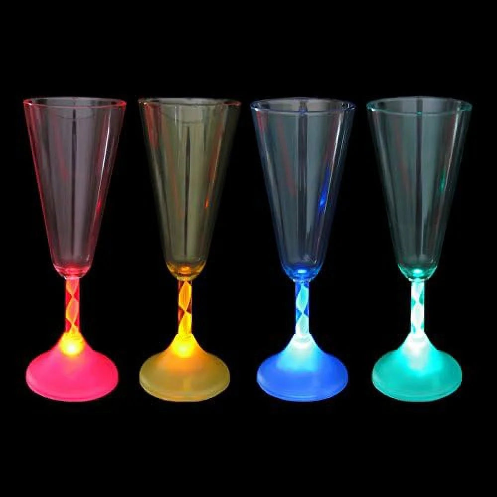 6 Oz LED Light Up Champagne Flutes Set Of 6 W3092