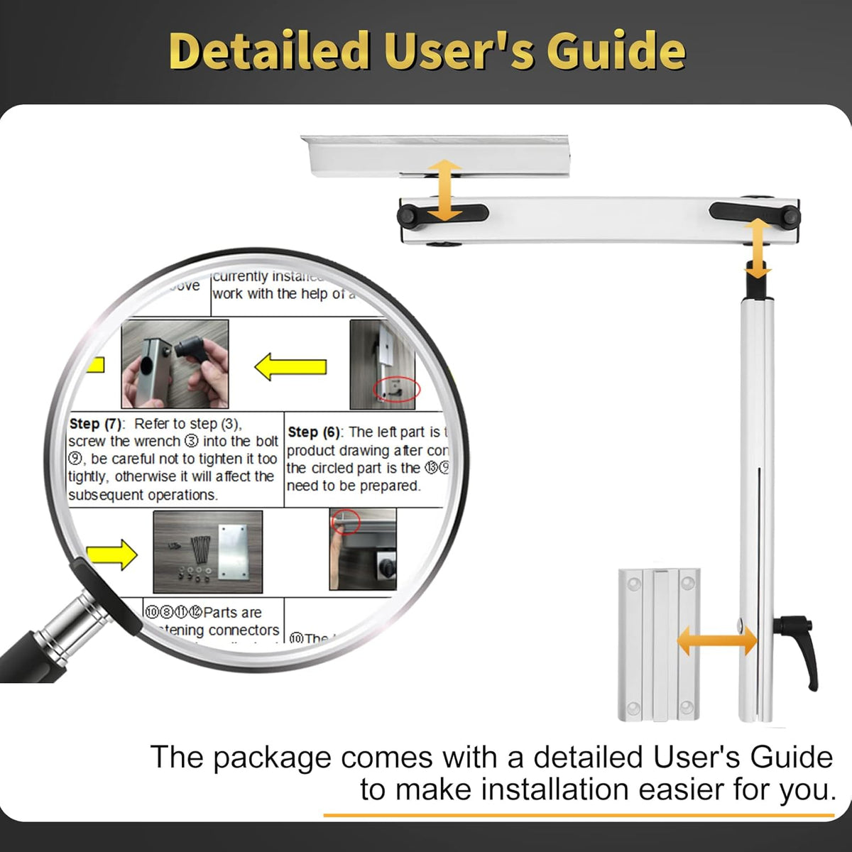 Removable 360 Degree Rotation Aluminum Alloy Height Adjustable Table Leg Bracket C487
