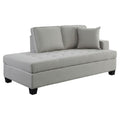 75.5" Transitional Textured Fabric Chaise with 1 Pillow in Gray A445