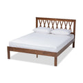 Walnut Finished Wood Queen Size Platform Bed K6809