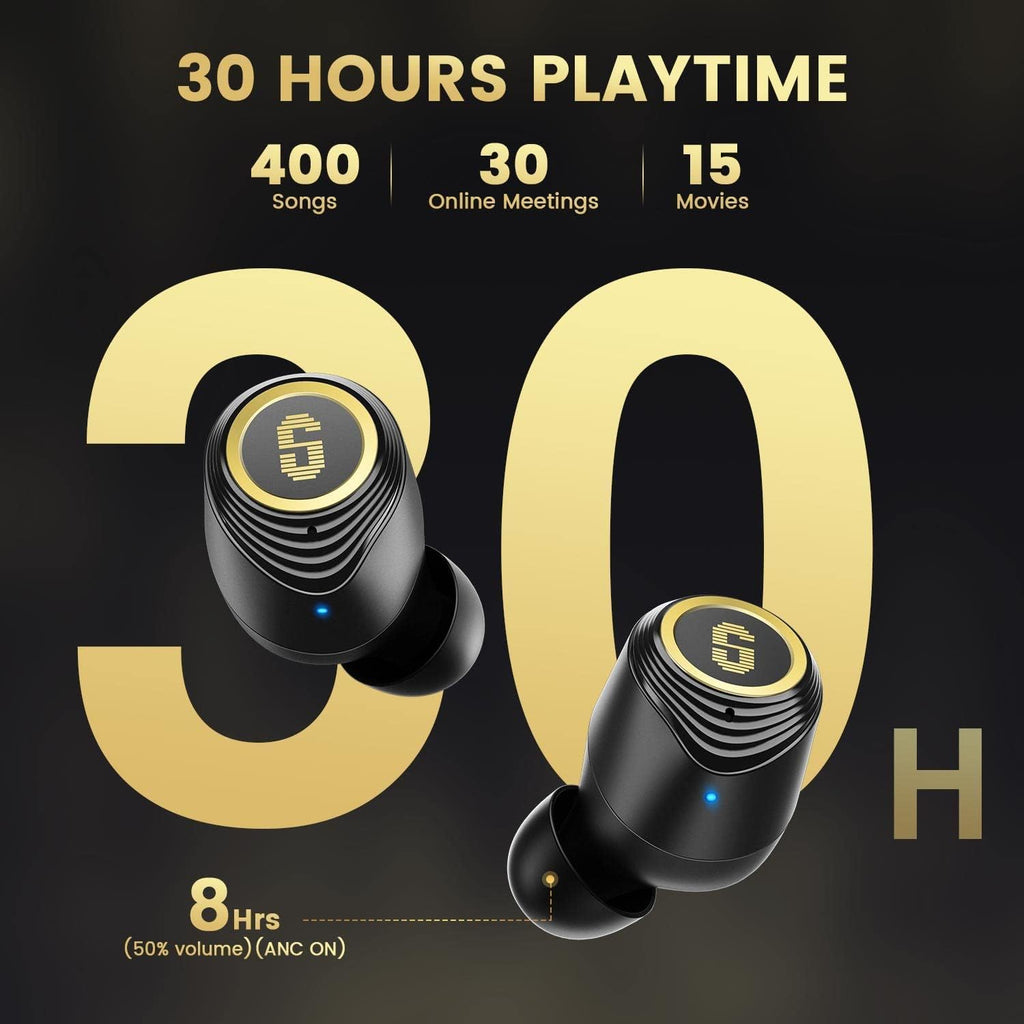 Hybrid Active Noise Cancelling Earbuds, Wireless Bluetooth 5.2 Earphones with ANC Transparent Mode, 4 Mics, 30H Play Time, IPX5 Waterproof J631135