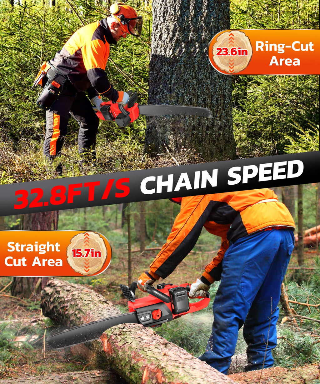 42V Cordless Brushless Chainsaw Kit with 2 Batteries A124853