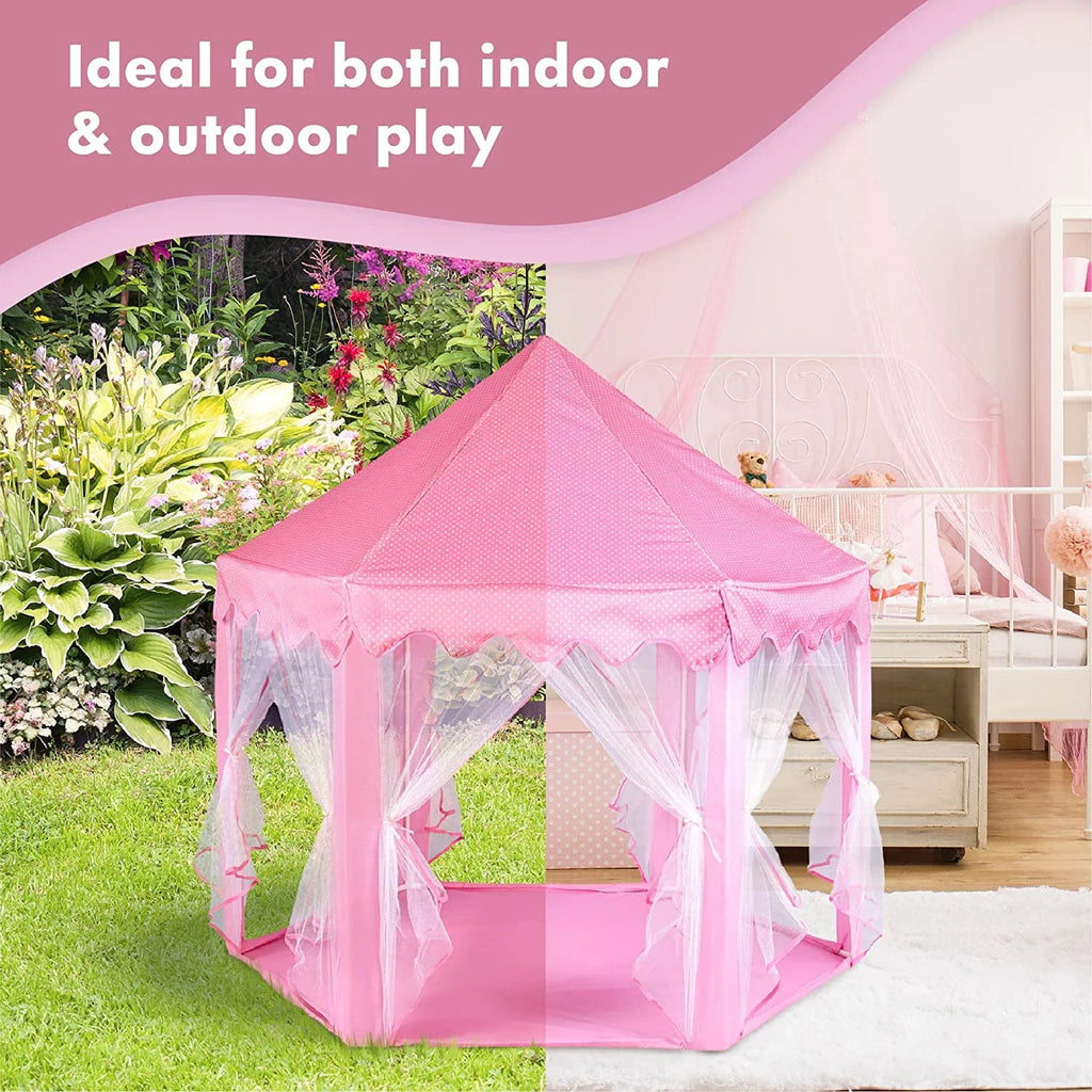 Princess Castle Play Tent with LED Star String Lights Z1993