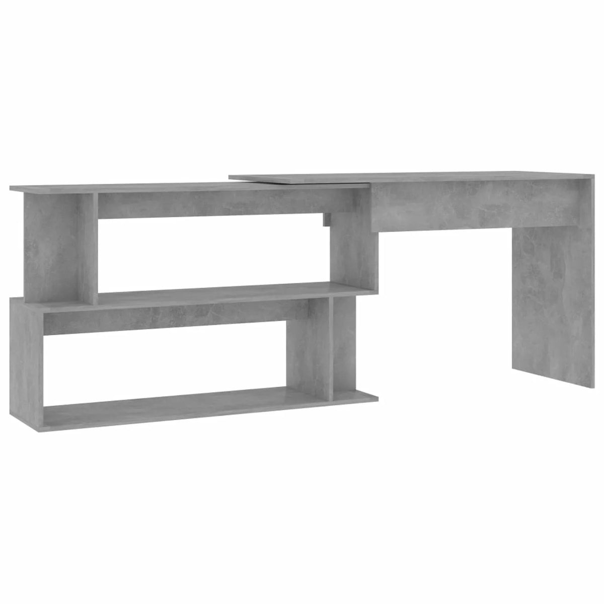 Concrete Gray Engineered Wood Corner Desk G224693